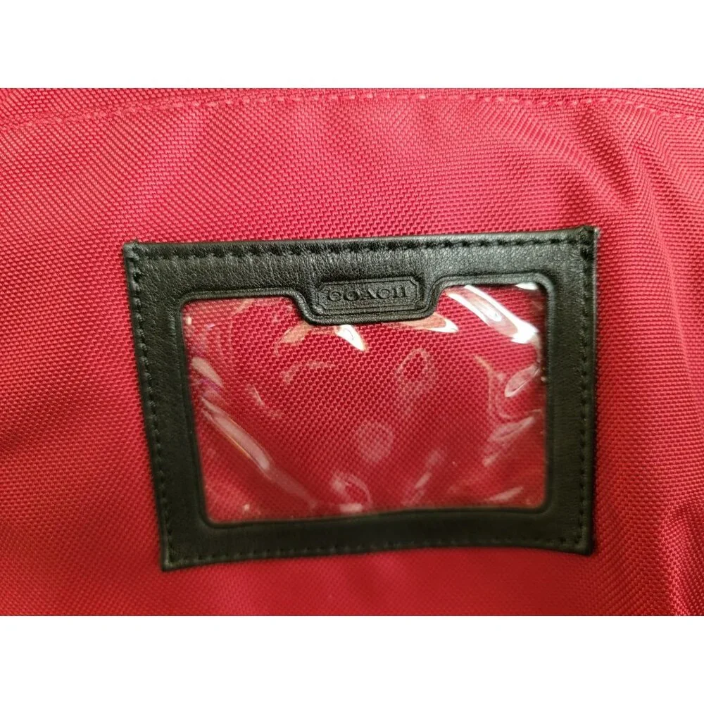 Coach Red Nylon & Leather Messenger Bag